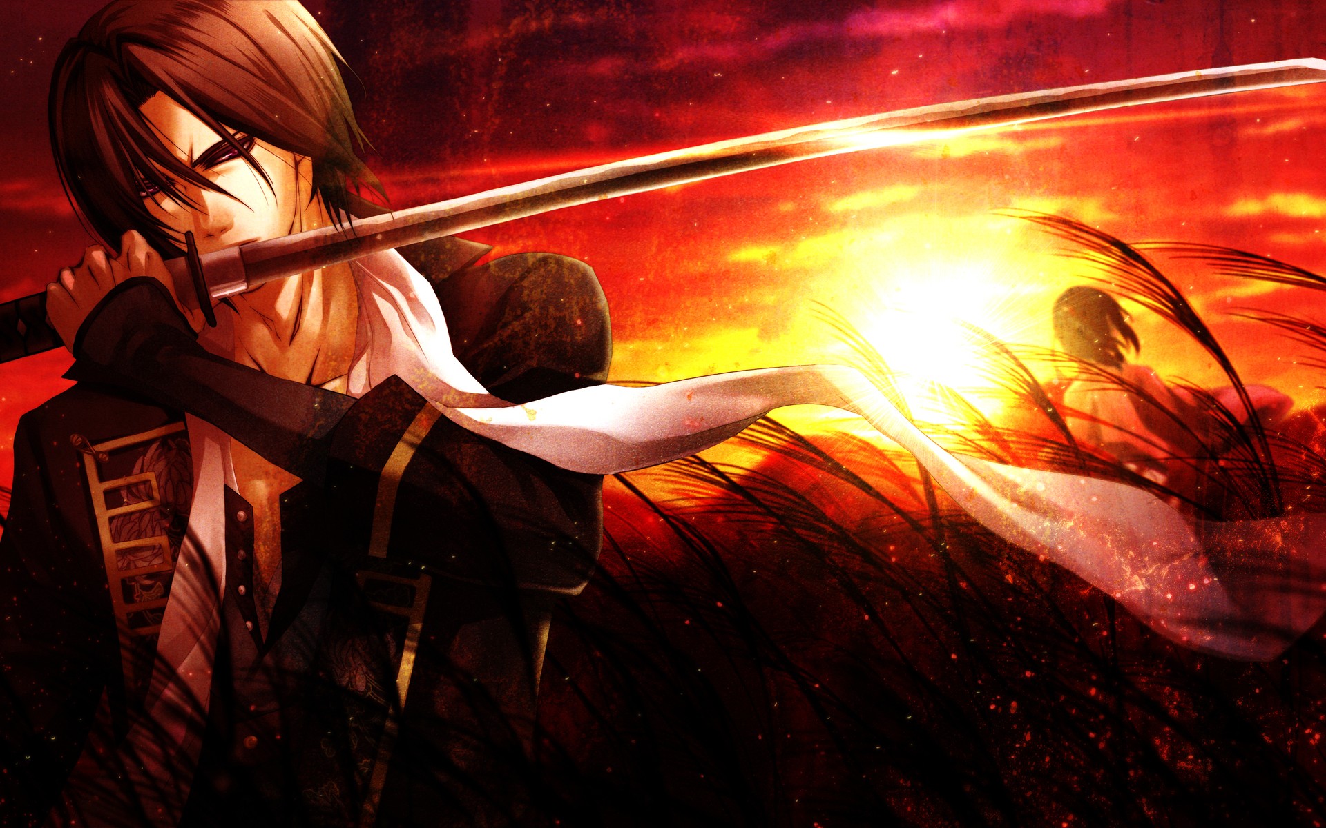 samurai in sunset battle