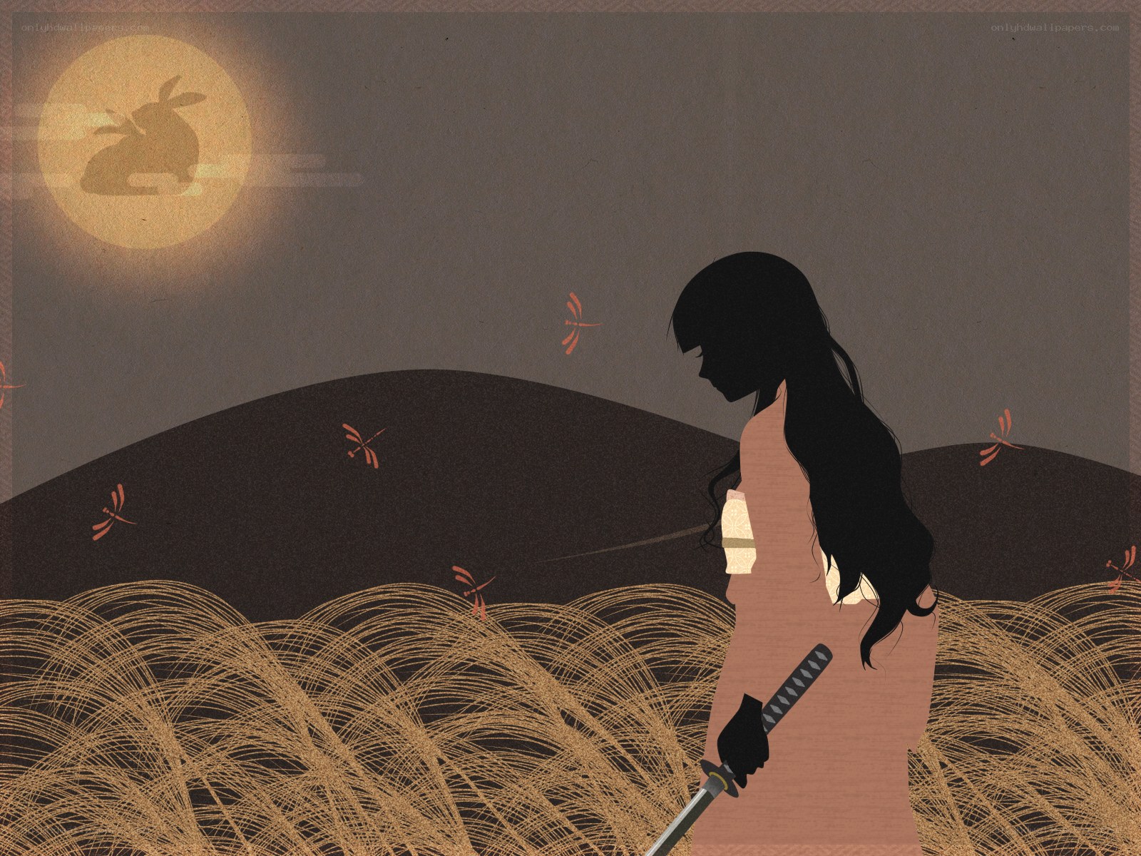 Samurai in the moonlight
