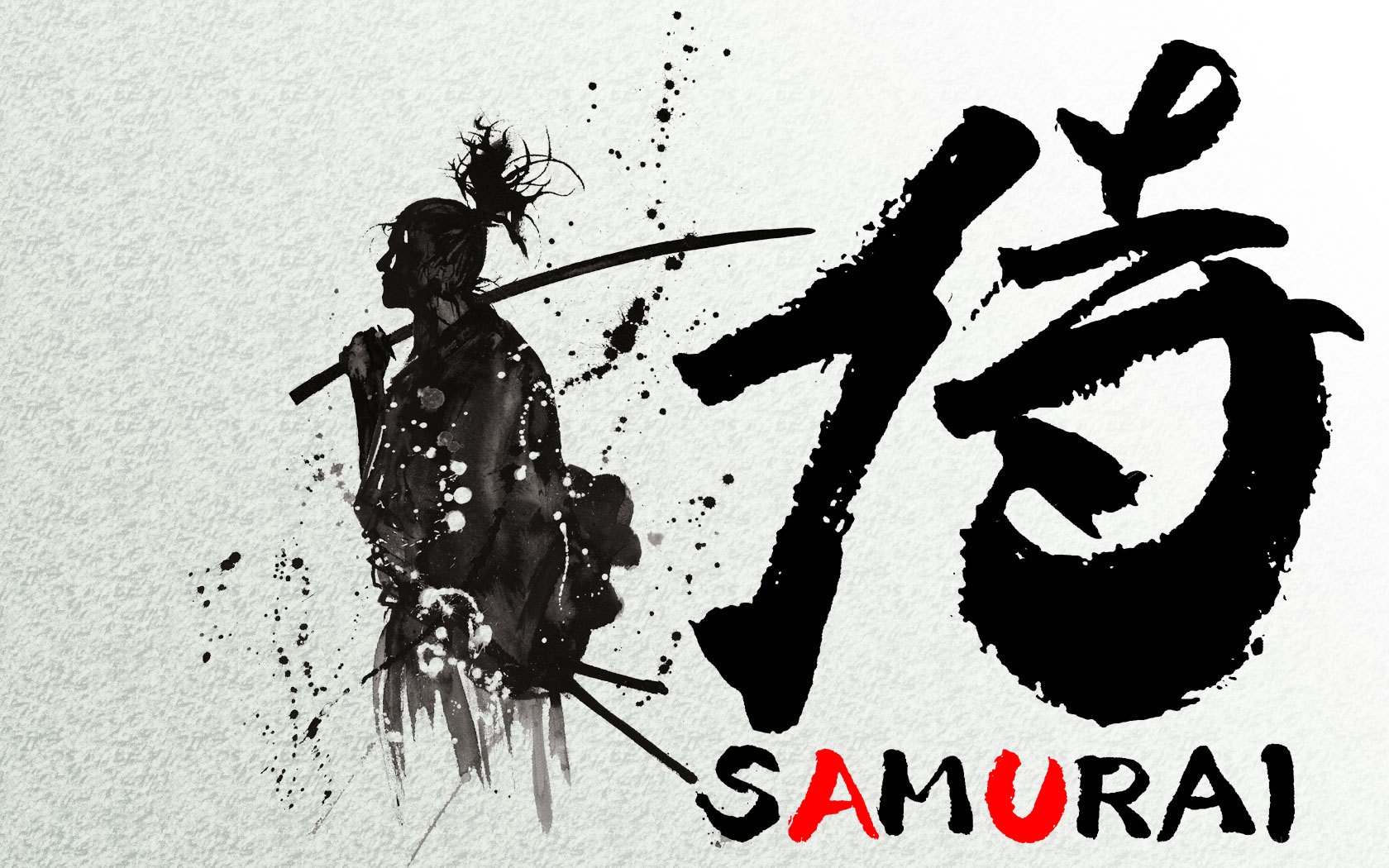 Samurai ink art illustration