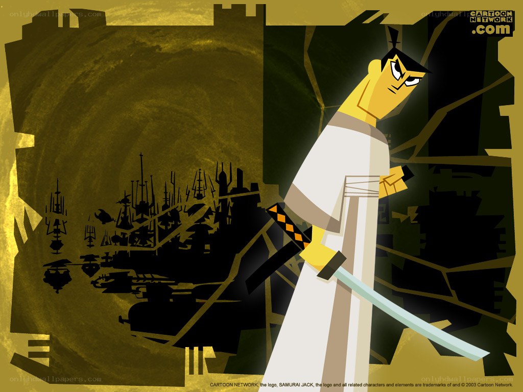 Samurai Jack in a dark city