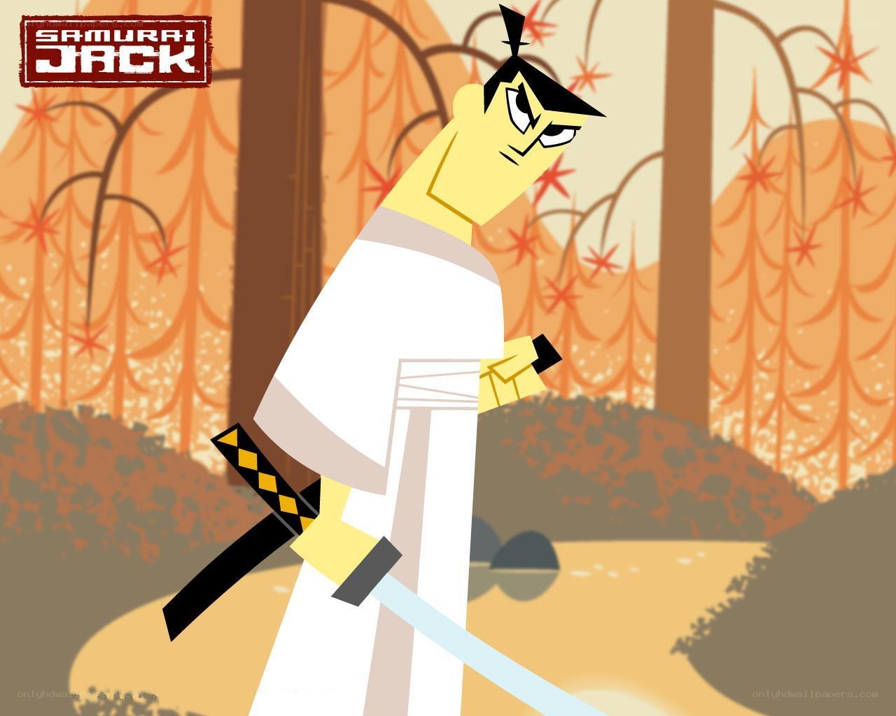 Samurai Jack in autumn forest