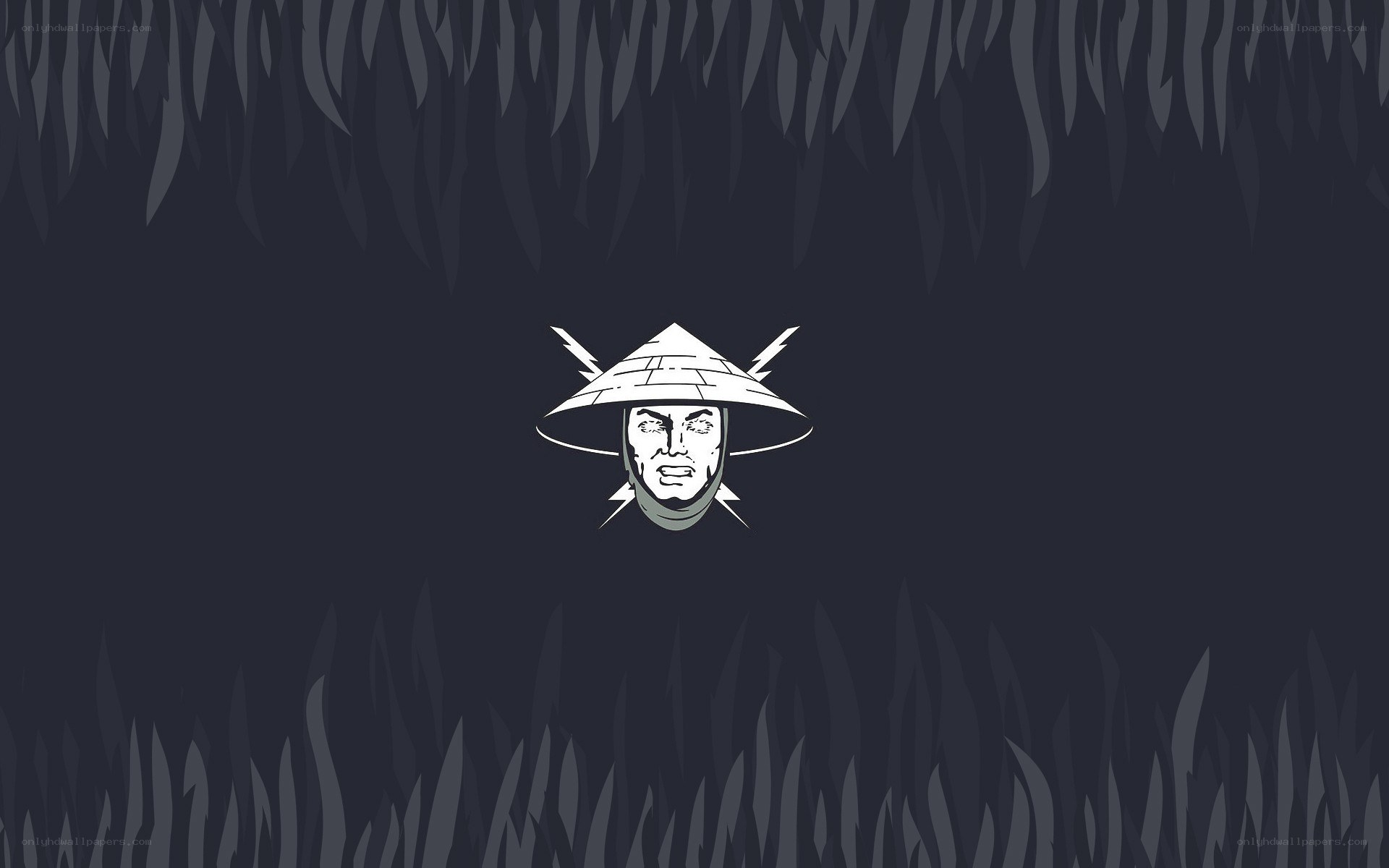 samurai logo in dark grass