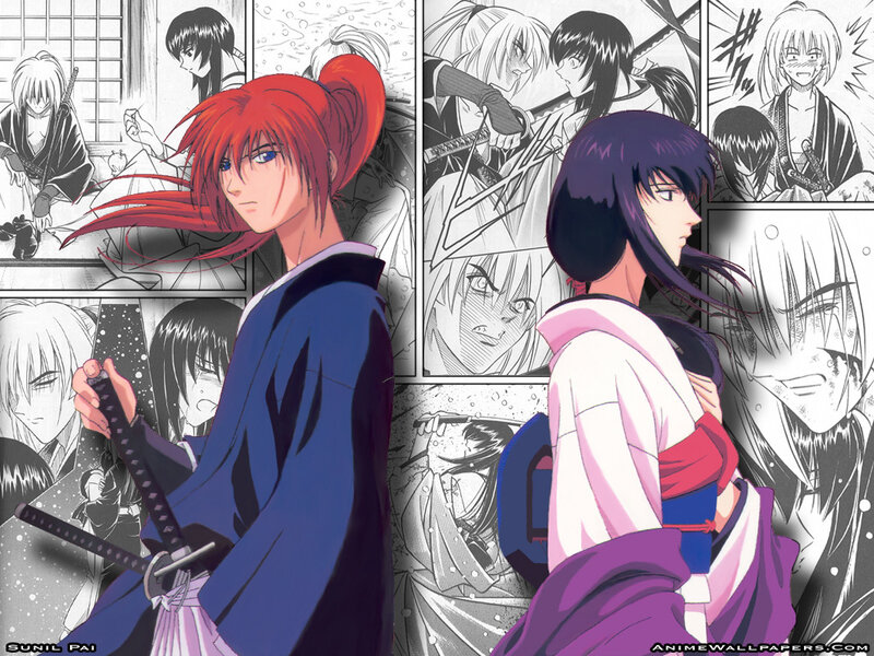 Samurai manga collage