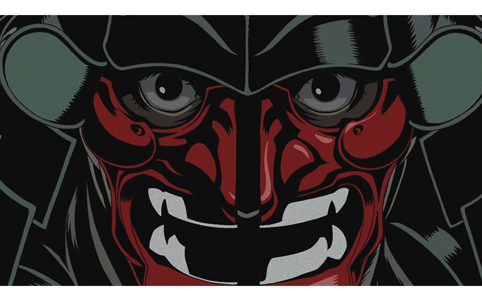 samurai mask close-up