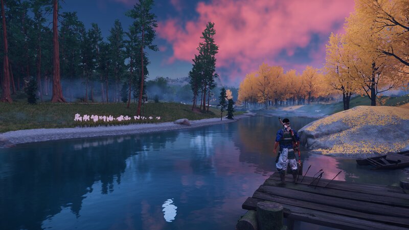 Samurai on a Dock — Blue