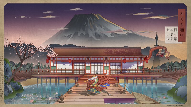 Samurai on a Dock