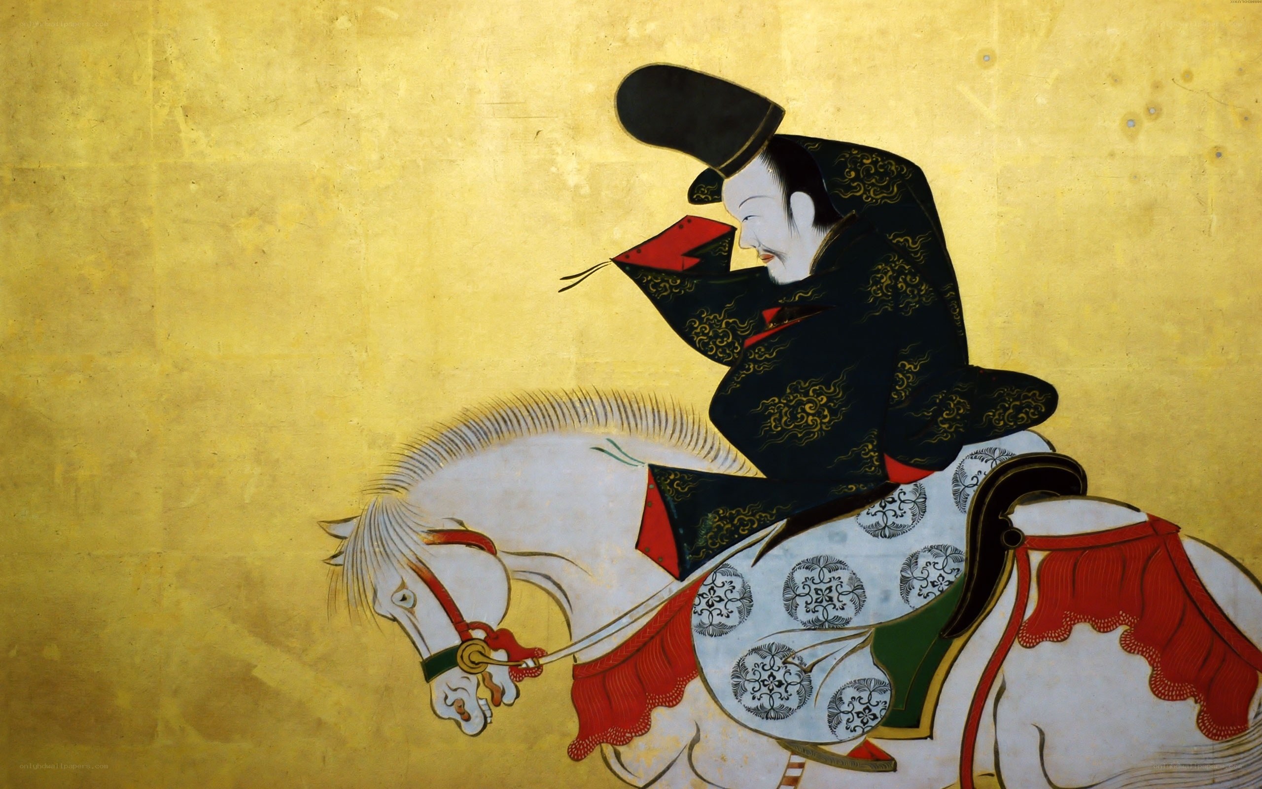 Samurai on a white horse