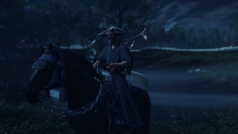 Samurai on Horseback — Black, Dark