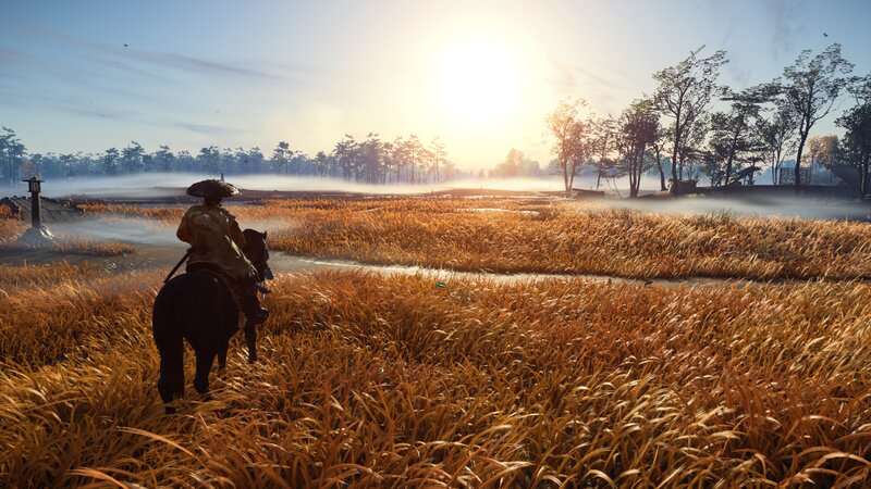 Samurai on Horseback — Gold, Serene