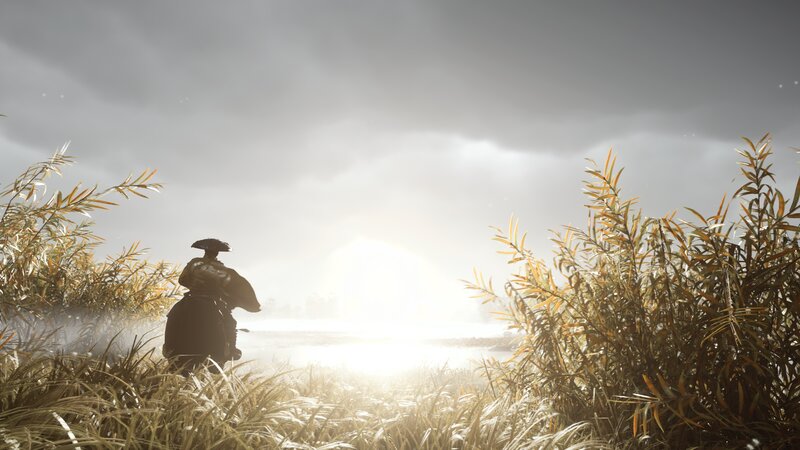 Samurai on Horseback — Gray, Serene