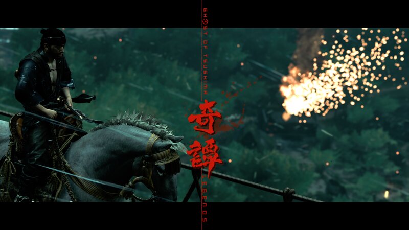 Samurai on Horseback — Green, Dramatic, Night, 3d Render