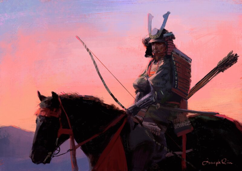 Samurai on Horseback — Pink