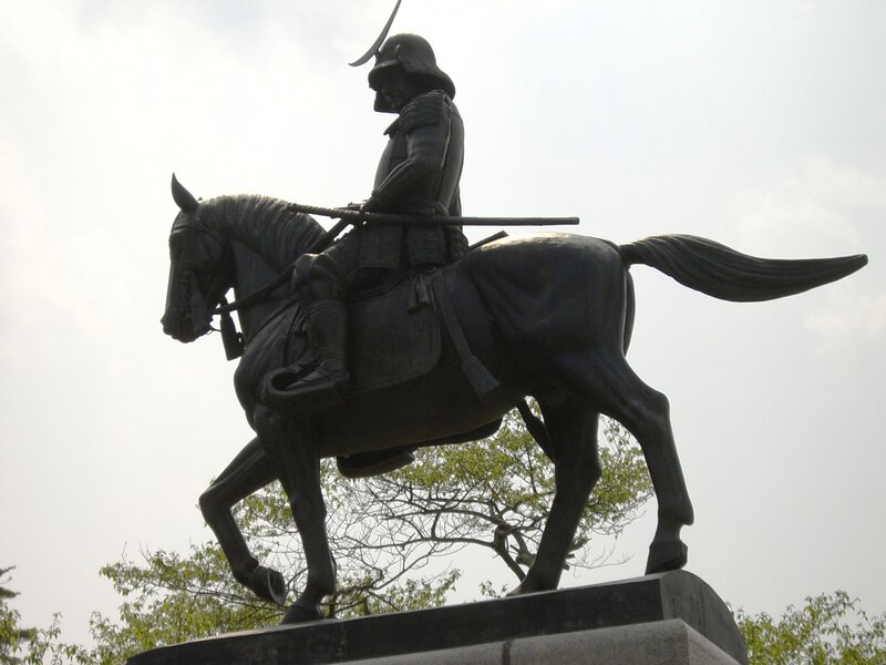 Samurai on horseback statue