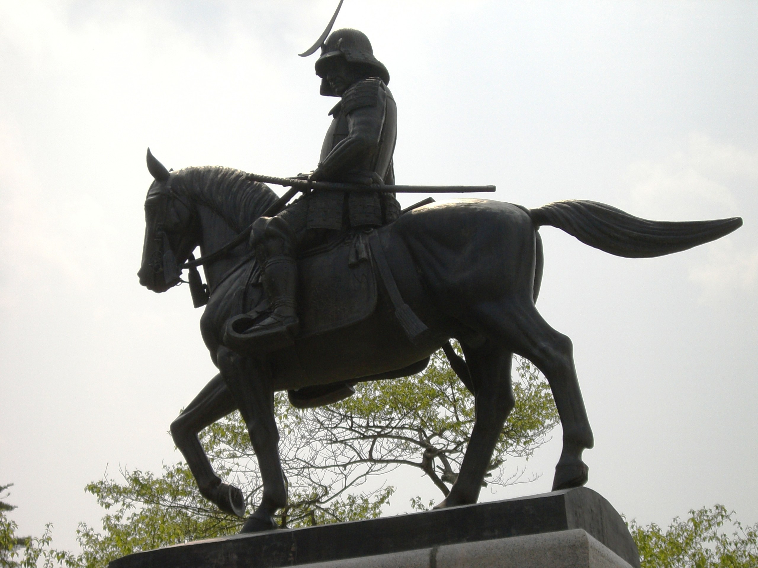 Samurai on horseback statue
