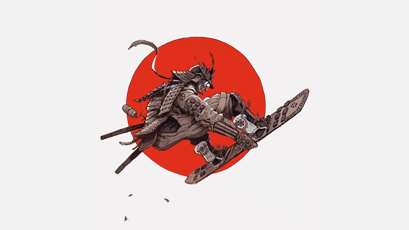 Samurai on Snowboard