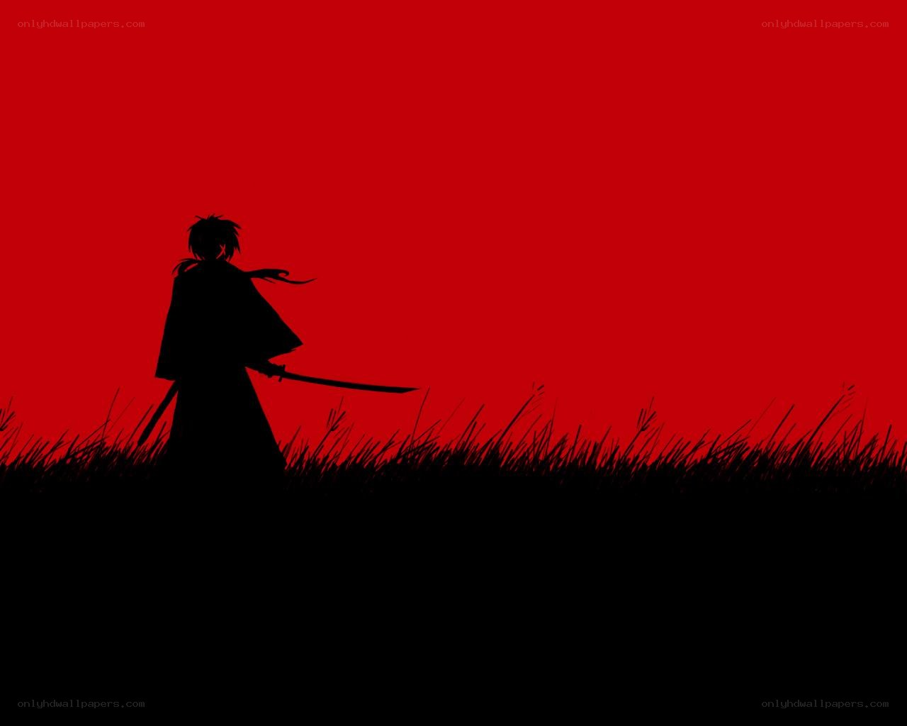 samurai silhouette at sunset