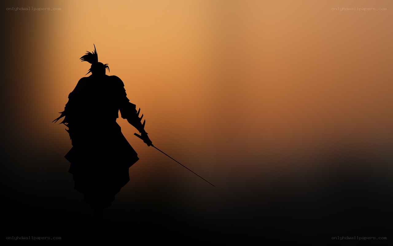 samurai silhouette at sunset