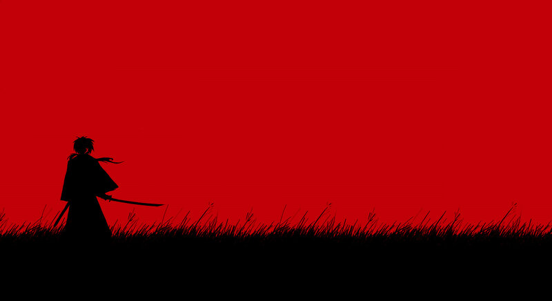 samurai silhouette at sunset