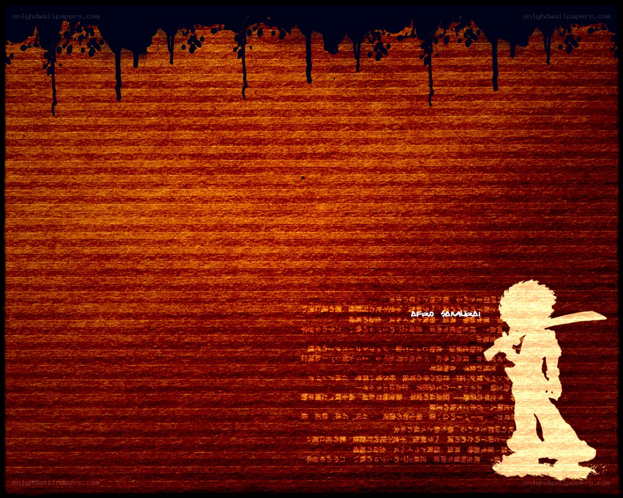 Samurai silhouette on textured background