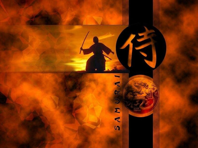 Samurai Silhouette — Orange, Dramatic, Sunset