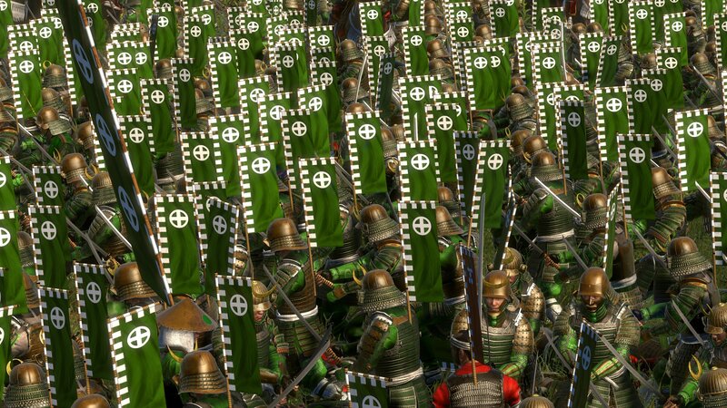 Samurai Soldiers in Formation — Green