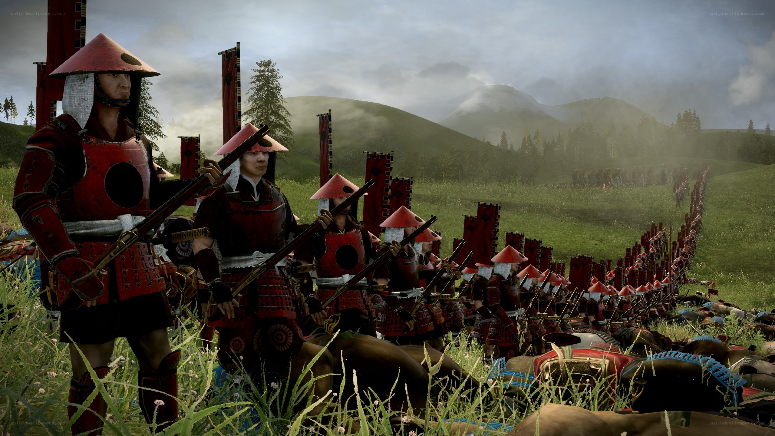 Samurai soldiers in formation
