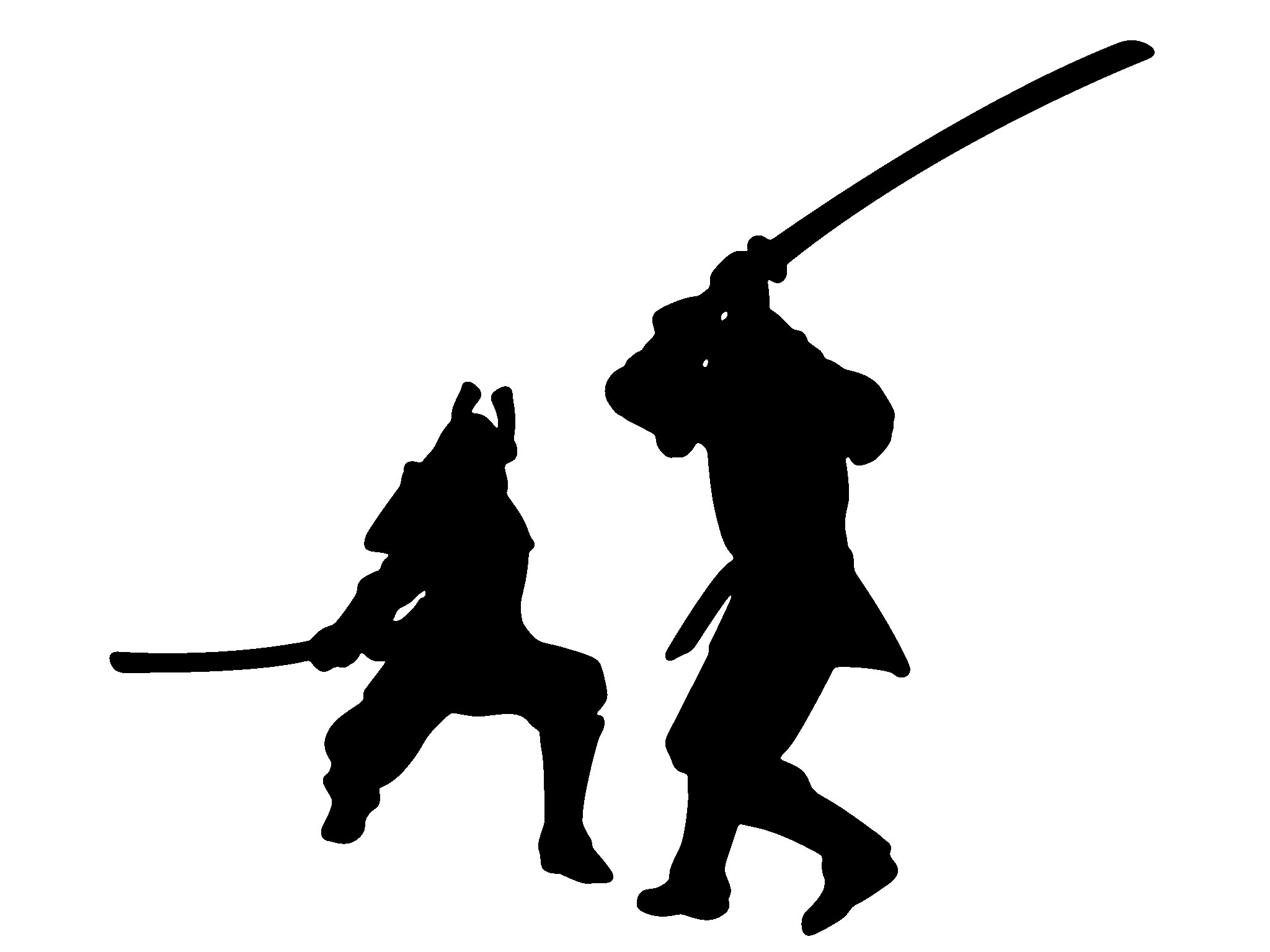 samurai sword fight silhouette