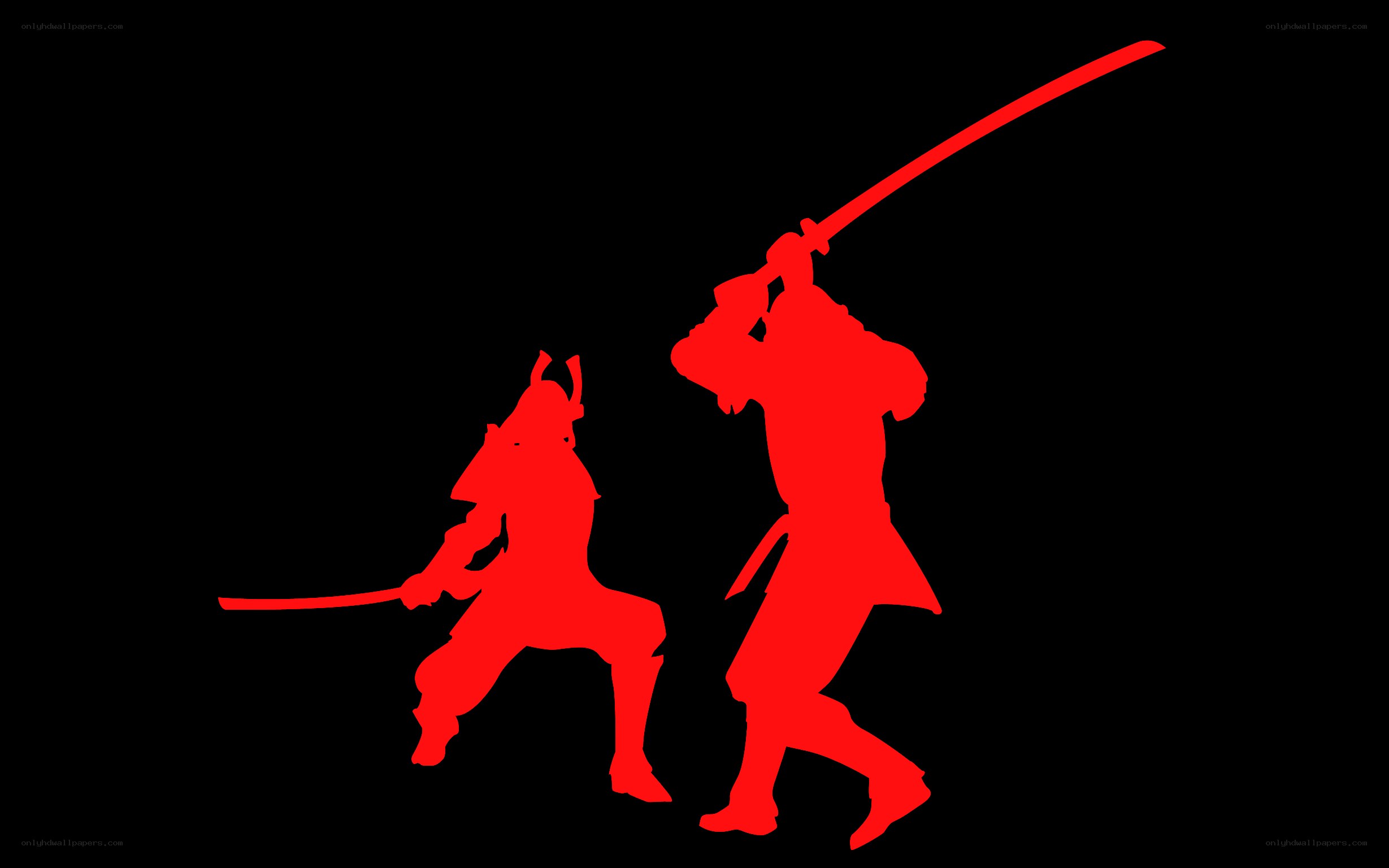 samurai sword fight silhouettes