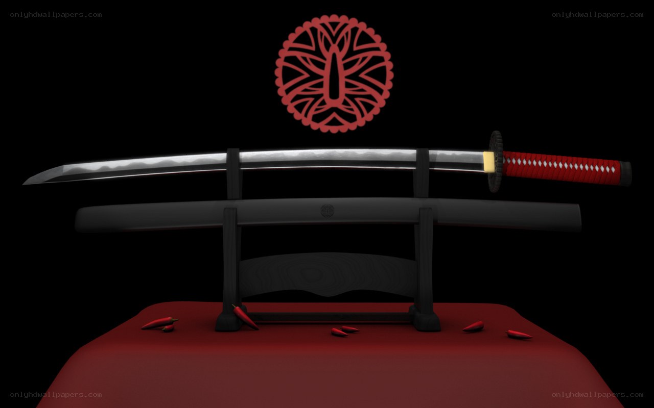 Samurai sword on display