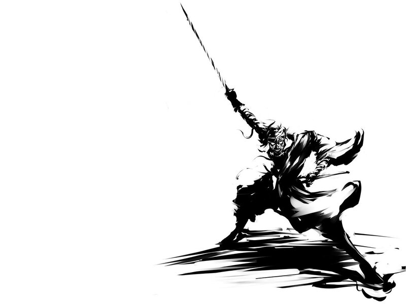 Samurai Warrior — Black, Dramatic, Manga, Sword