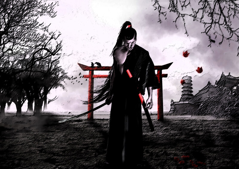 Samurai Warrior — Black, Dramatic
