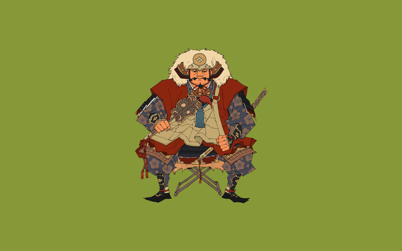 Samurai Warrior — Green, Serious