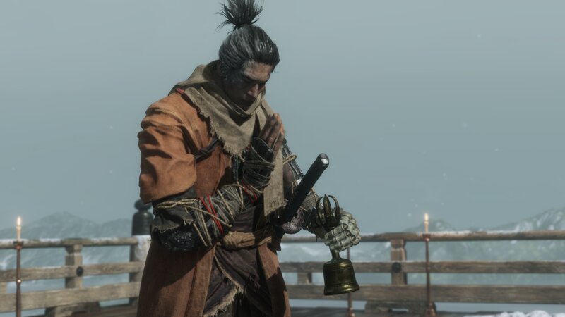 Samurai Warrior Holding Bell