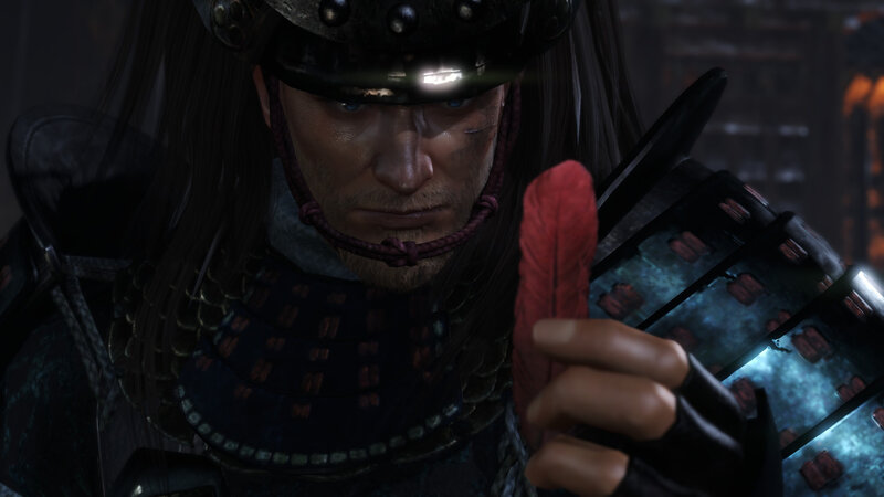 Samurai Warrior Holding Feather
