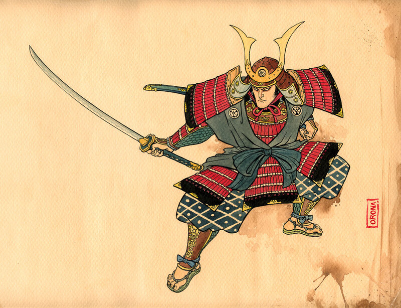 Samurai warrior illustration