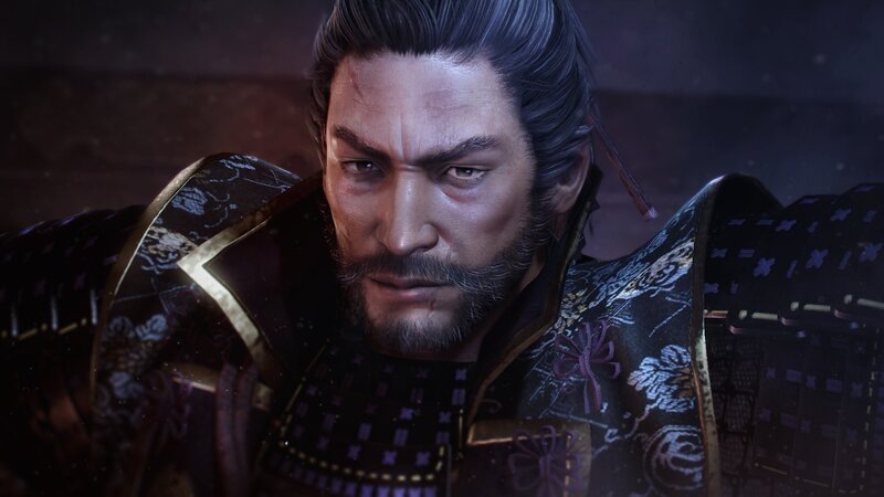 Samurai Warrior in Armor — Black, Dramatic, 3d Render, Beard