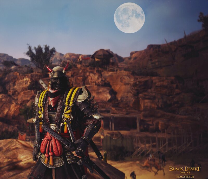 Samurai Warrior in Armor — Black, Dramatic, Night, 3d Render