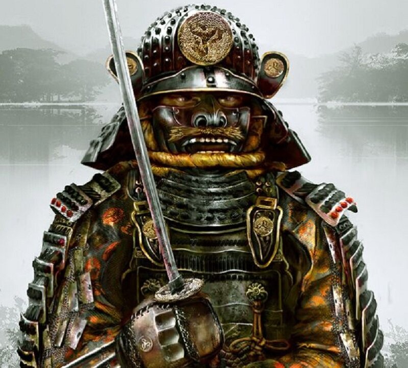Samurai Warrior in Armor — Black