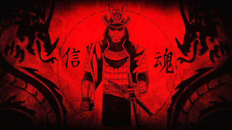 Samurai Warrior in Armor — Red