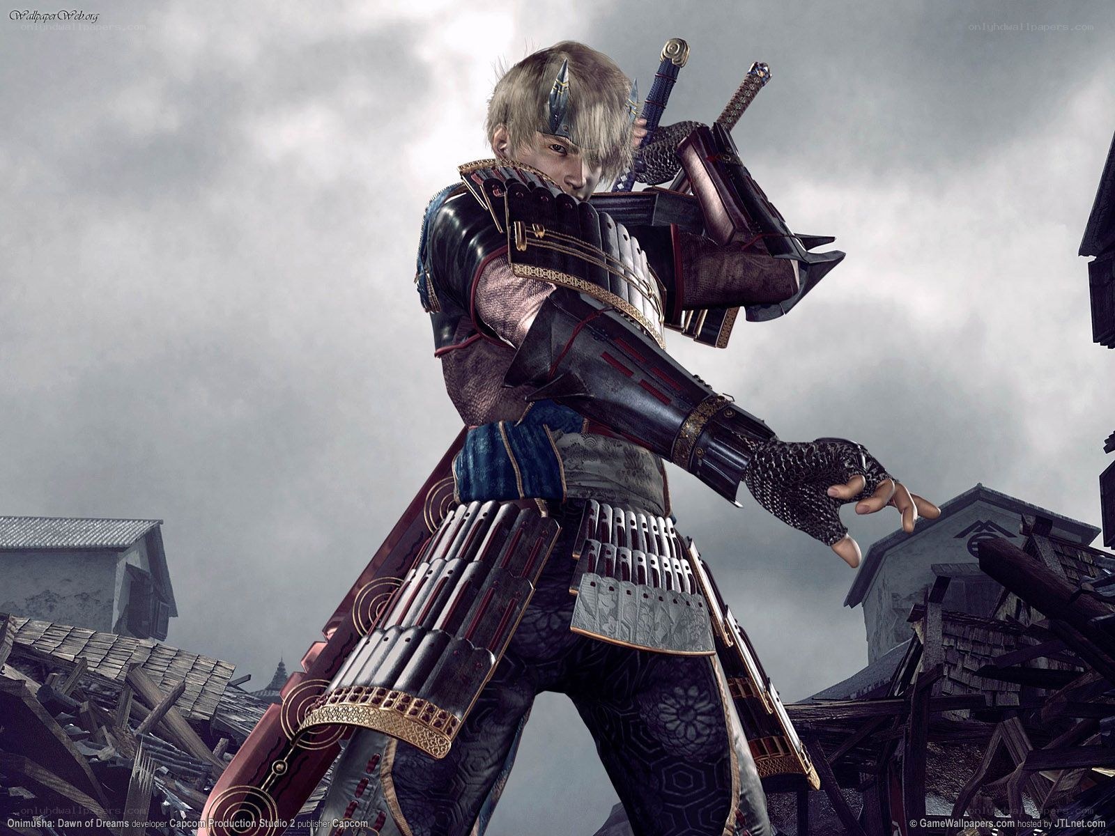 Samurai warrior in battle armor