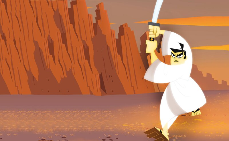 Samurai warrior in desert