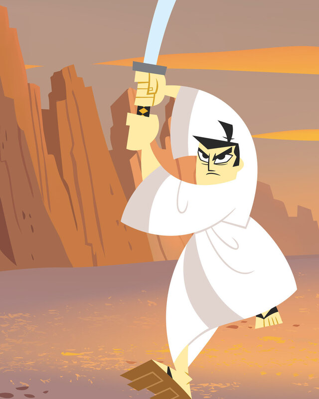 Samurai warrior in desert