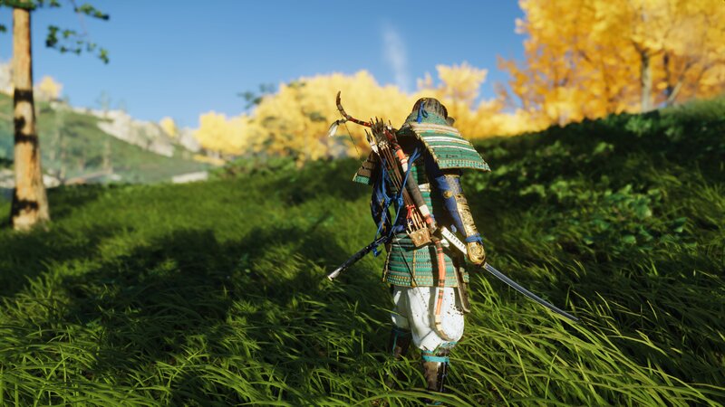 Samurai Warrior in Field — Green