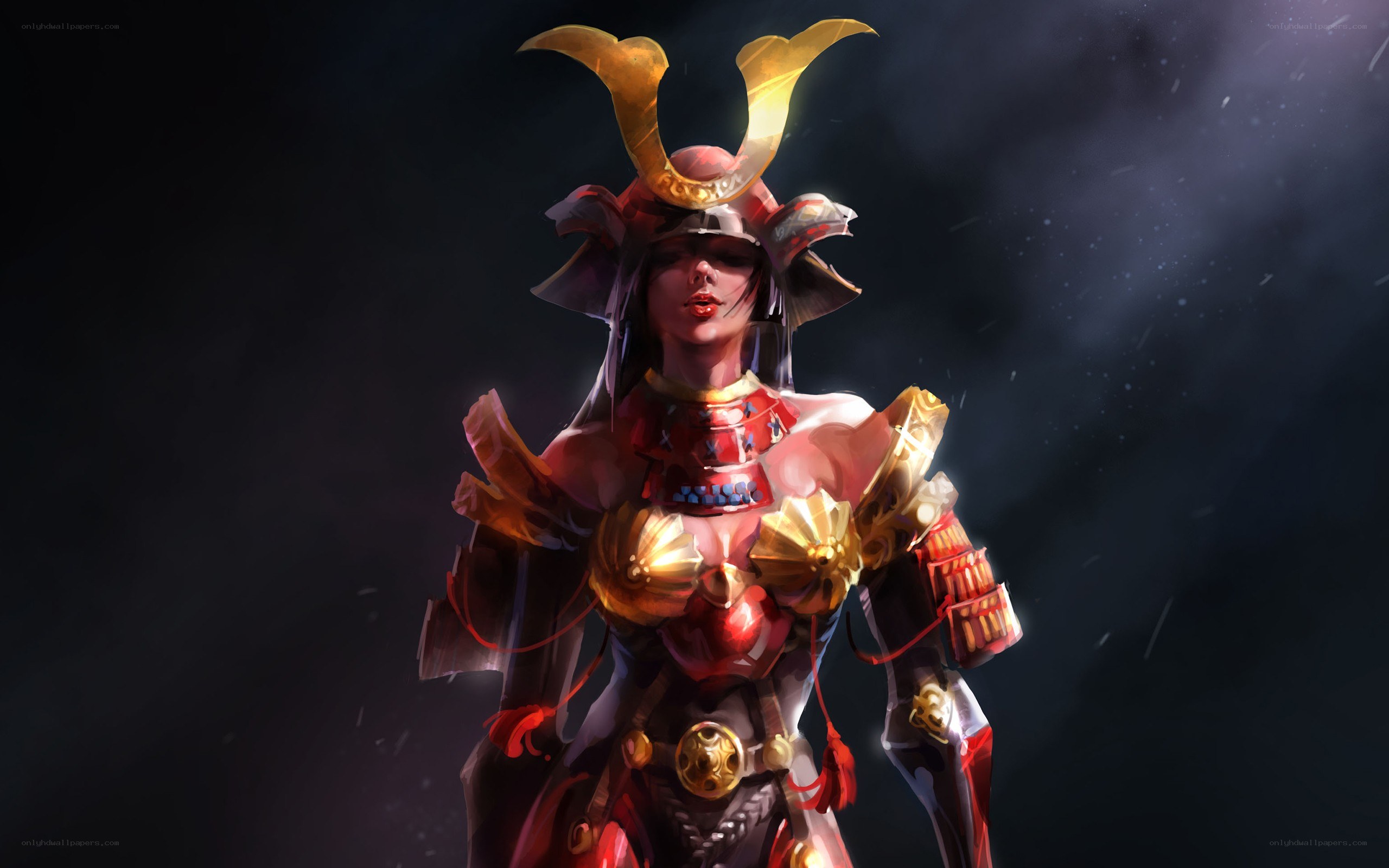 samurai warrior in golden armor