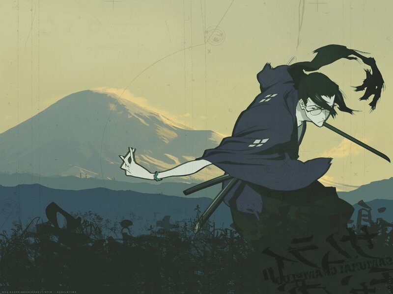 Samurai warrior in motion