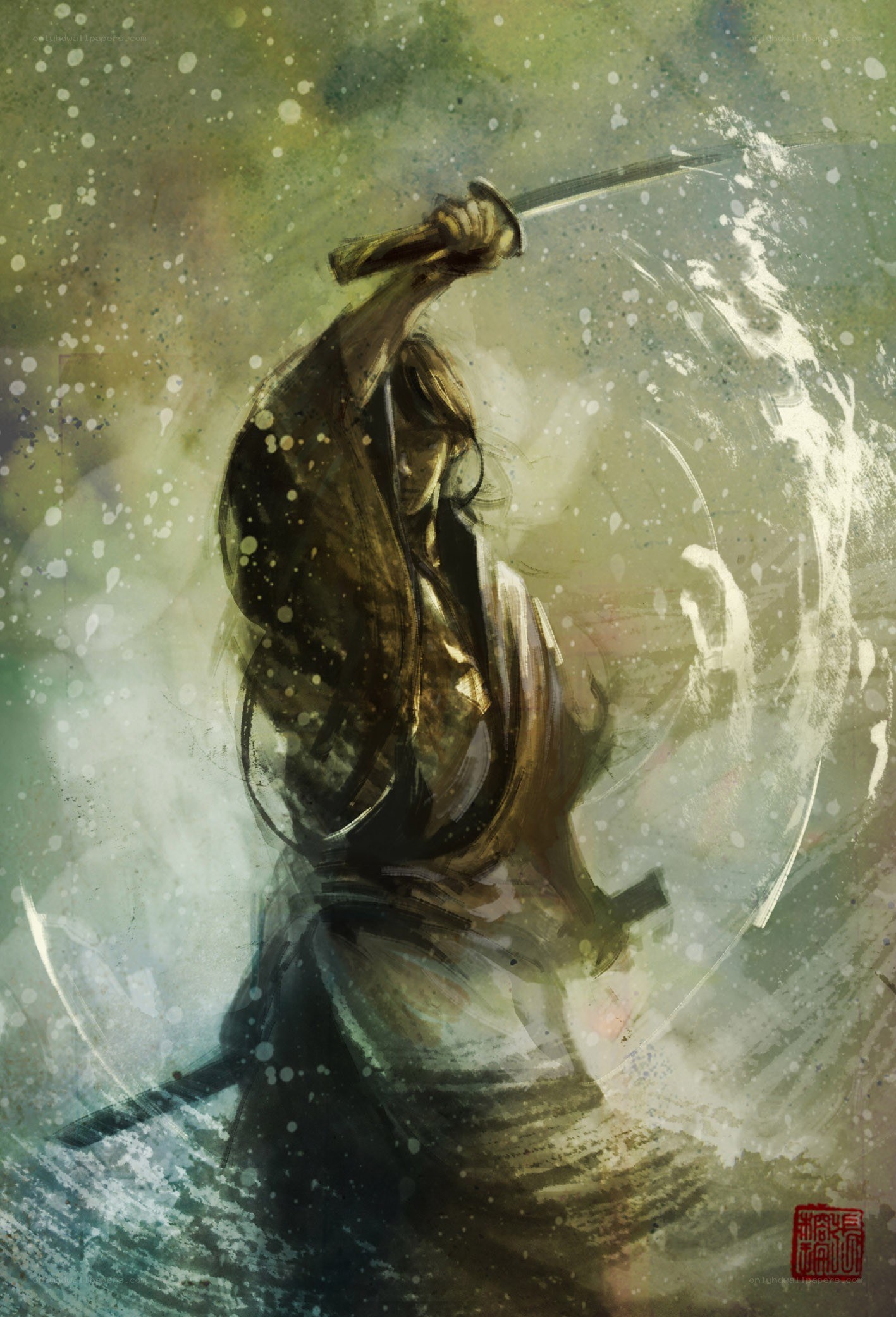 samurai warrior in motion