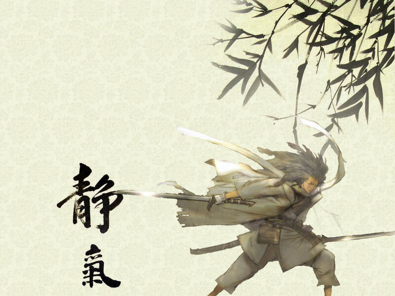 Samurai Warrior in Motion — Beige