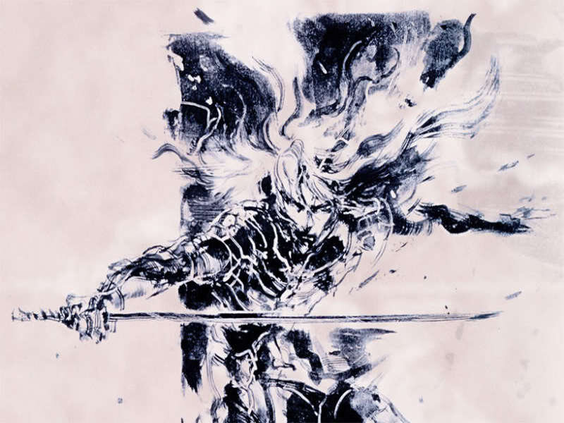 Samurai Warrior in Motion — Black