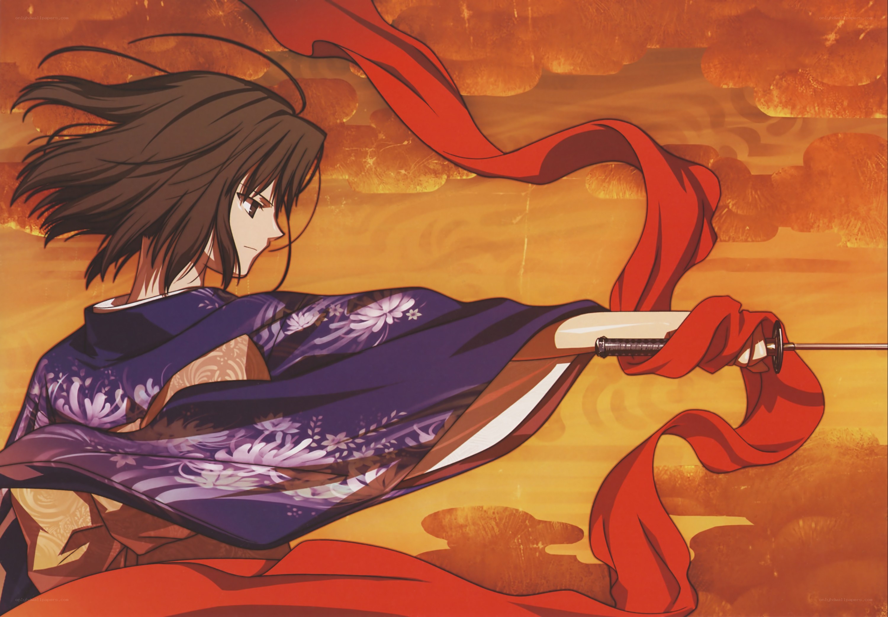 samurai warrior in purple kimono
