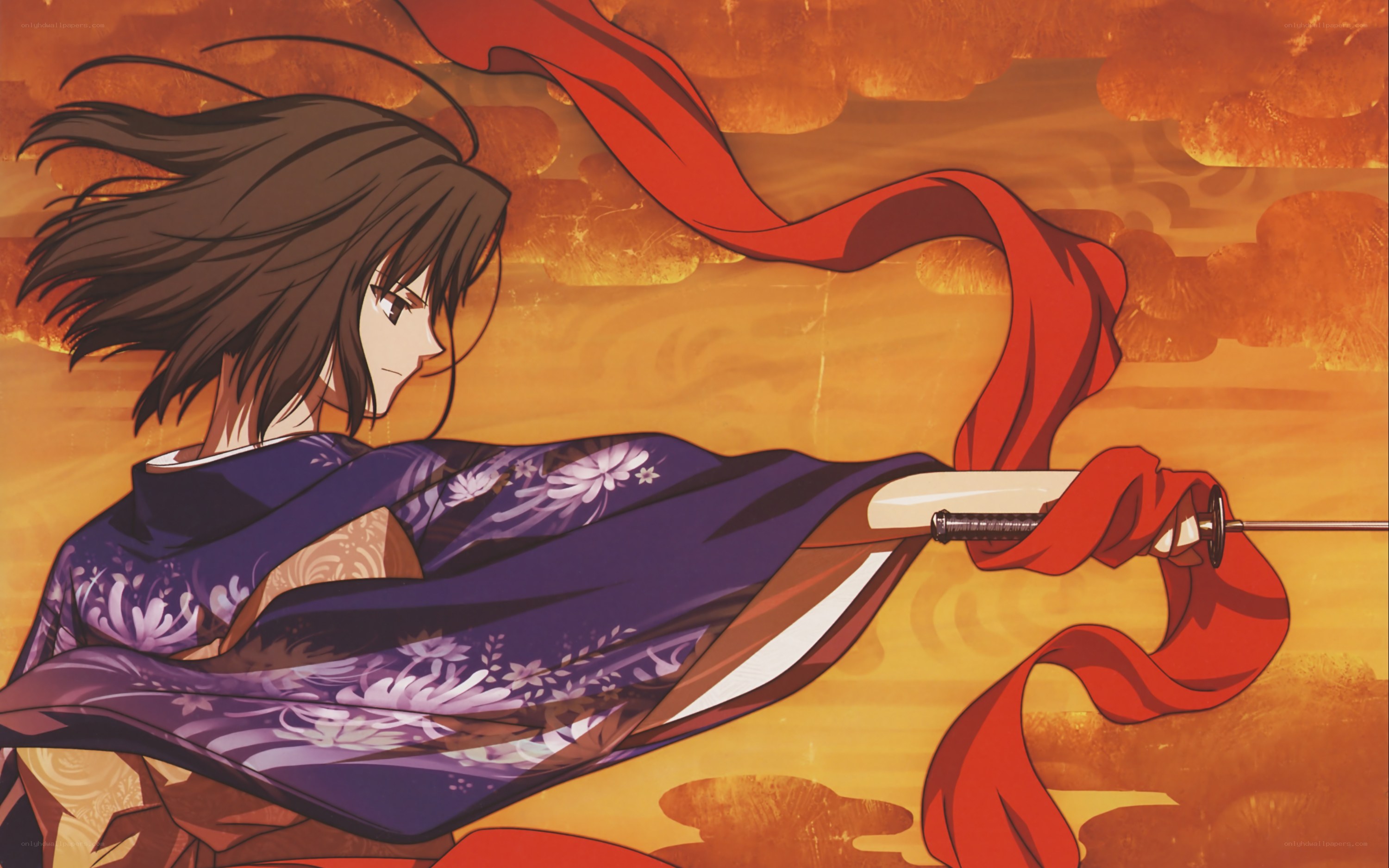 samurai warrior in purple kimono